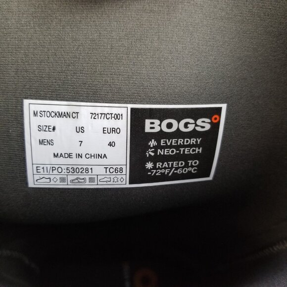 ✅BOGS Stockman Composite Toe Black Waterproof Pull on Winter Work Boots Men's 7 - Picture 2 of 11